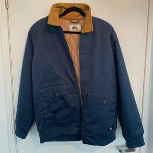 Quicksilver men’s rain coat. Concave Harrington Jacket. Corduroy collar.